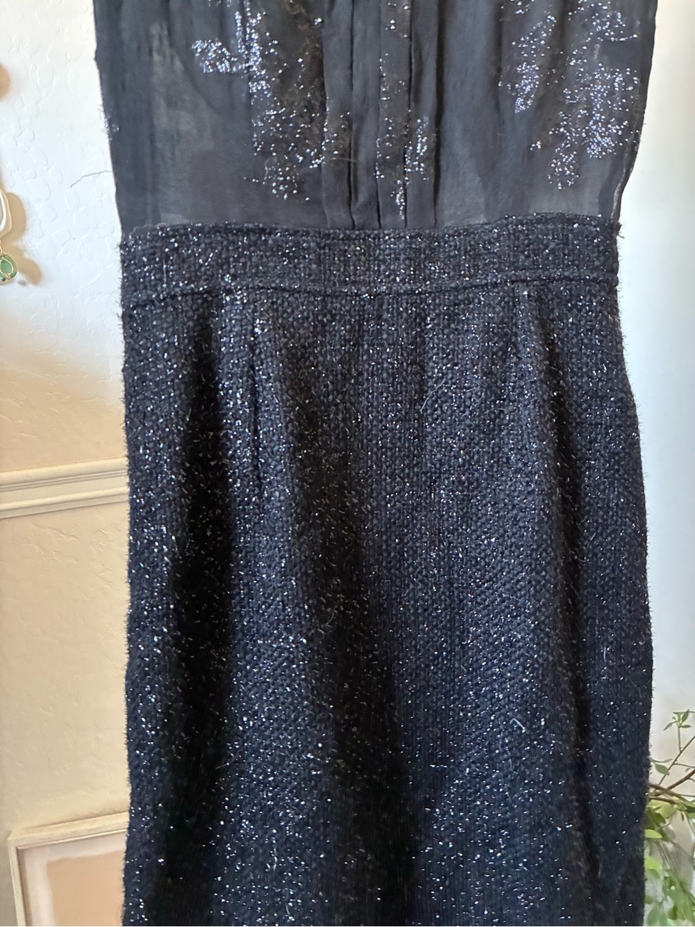 RARE Vintage Couture Couture Los Angeles Silk Ruffle Tweed Dress luxury chiffon - Picture 4 of 7